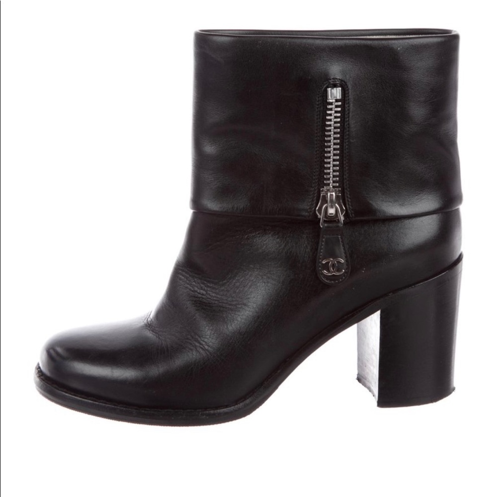 Chanel CC Leather Ankle Boots - Picture 2 of 5